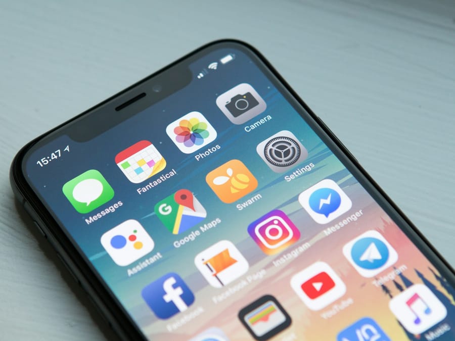 Phone showing an app