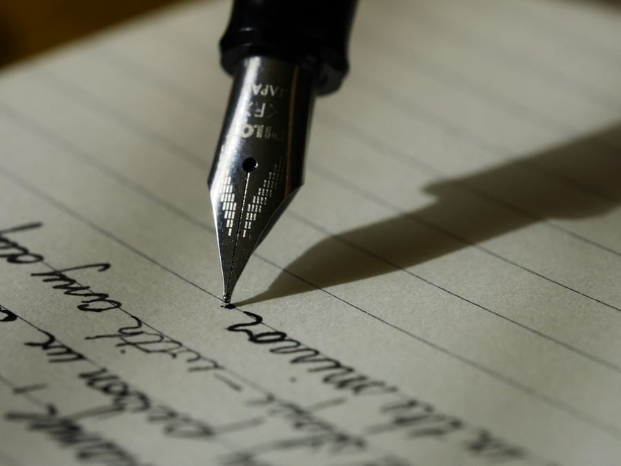 Writing on a laptop